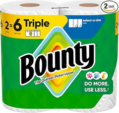 Bounty Select-A-Size Paper Towels, White, 2 Triple Rolls = 6 Regular Rolls Retailxpres