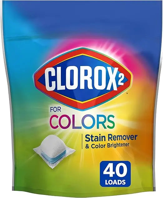 CLOROX 2 for Colors - Stain Remover and Color Brightener Packs, 40 Count (Packaging May Vary) Retailxpres