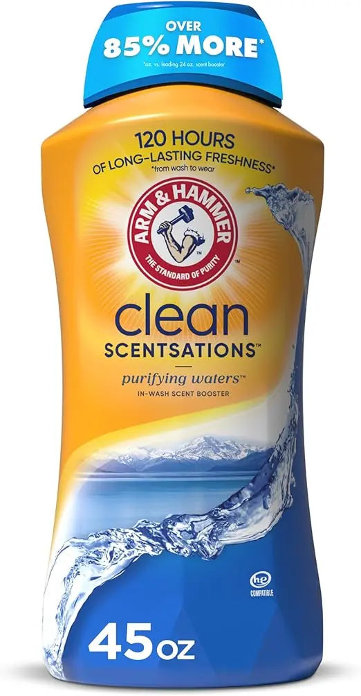 ARM & HAMMER Clean Scentsations In-Wash Scent Booster, Laundry Scent Booster Purifying Waters scent, 45 Oz Retailxpres