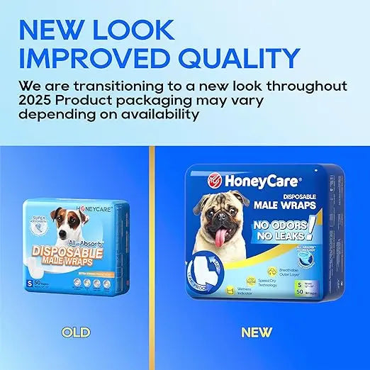 HONEY CARE All-Absorb A26 Male Dog Wrap, 50 Count, Small Retailxpres