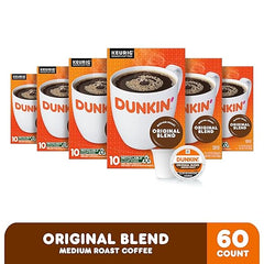 Dunkin' Original Blend Medium Roast Coffee, 60 Keurig K-Cup Pods