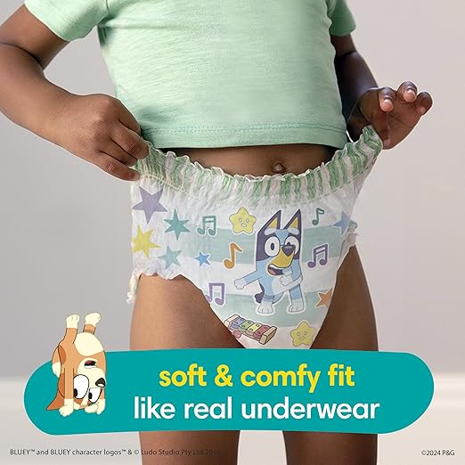 Pampers Training Pants - Easy Ups Boys & Girls Bluey - Size 2T-3T, 74 Count, Children's Potty Underwear (Packaging May Vary)