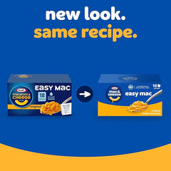 Kraft Easy Mac Original Mac & Cheese Macaroni and Cheese Dinner Microwavable Dinner, 18 ct Packets
