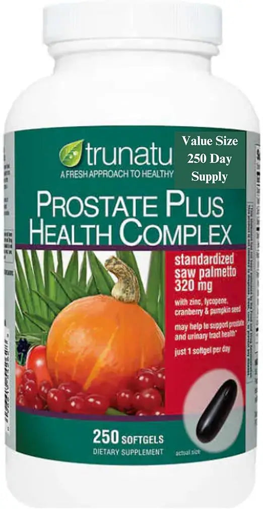 Generic Trunature Saw Palmetto Prostate Health Complex with Zinc, Lycopene and Pumpkin Seed, 250 Softgels, Bundle with Voosel Weekly Pill Organizer Retailxpres