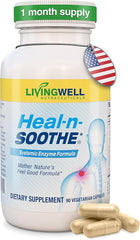 HEAL-N-SOOTHE Joint Support Supplements - Proteolytic Enzymes like Bromelain & Papain, with Boswellia, Turmeric & Ginger- Promotes Protein Digestive Function & Body Defense Wellness- 90 Count (1 Pack)