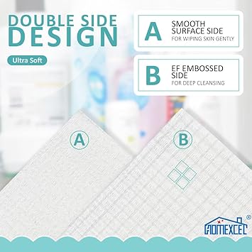 HOMEXCEL Face Towels, Disposable Face Towelette, Biodegradable Makeup Remover Dry Wipes 50 Count, Super Soft Clean Facial Towels Wash Cloth for Sensitive Skin