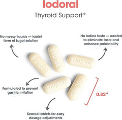 Optimox Iodoral 50 mg Supplement - Potassium Iodide Tablets, Thyroid Support, Daily Vitamins and Minerals, Lugol's Iodine Solution - 90 Count
