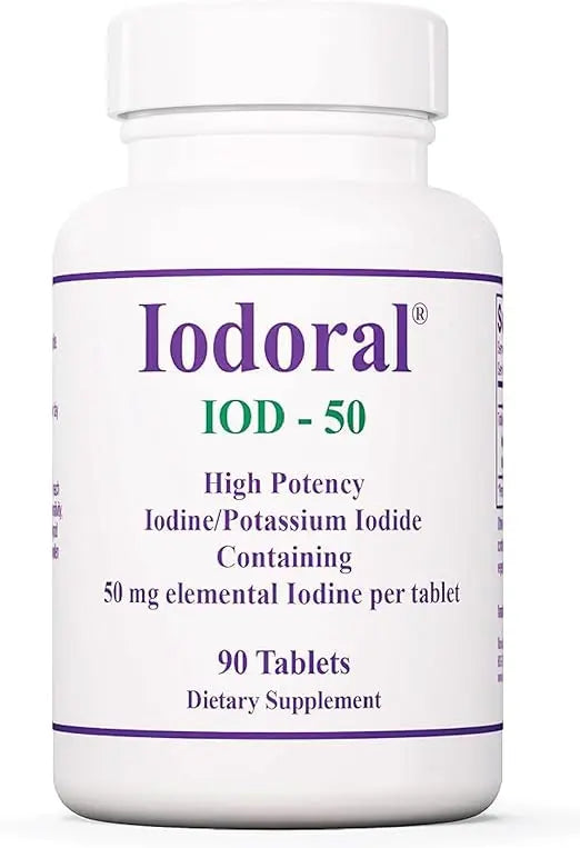 Optimox Iodoral 50 mg Supplement - Potassium Iodide Tablets, Thyroid Support, Daily Vitamins and Minerals, Lugol's Iodine Solution - 90 Count Retailxpres