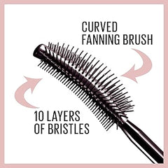 Maybelline Lash Sensational Washable Mascara, Lengthening and Volumizing for a Full Fan Effect, Blackest Black, 1 Count