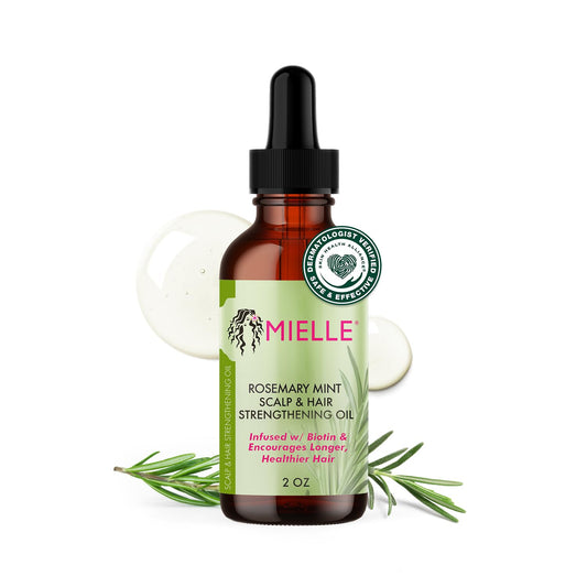 Mielle Organics Rosemary & Mint Hair Oil - Strengthening Biotin Oil Infused Frizzy & Damaged Hair Care - Split Ends & Dry Scalp Treatment to Support Longer, Healthier Strands, 2oz Ifelshop