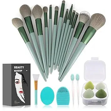 Makeup Brushes 22 Pcs Makeup Kit,Foundation Brush Eyeshadow Brush Make up Brushes Set (Green, 22 Piece Set) Retailxpres
