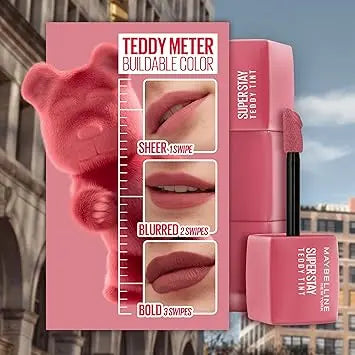 Maybelline Super Stay Teddy Lip Tint, Long Lasting Matte Lipstick For Up To 12HR Wear, Skinnydip, 1 Count Retailxpres