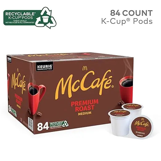 Box of McCafé K-Cup pods with a white background