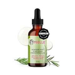 Mielle Organics Rosemary & Mint Hair Oil, Split Ends & Dry Scalp Treatment - Made with Biotin & Essential Oils for Strengthening, Soothing, Moisturizing & Encouraging Longer, Healthier Hair (2 Fl Oz)