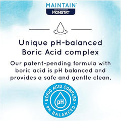 Monistat Boric Acid Feminine Wash, Fragrance-Free Intimate Wash for Women with Gentle pH-Balanced Formula, 10 Fl Oz