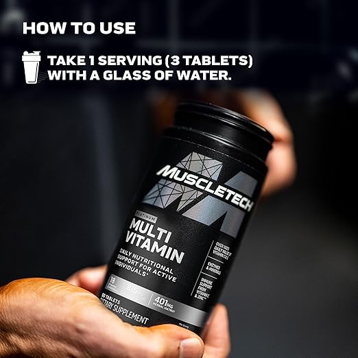 MuscleTech Platinum Multivitamins for Men & Women - Multi-Vitamin Supplement for Immune Support - 18 Vitamins & Minerals, Vitamin A C D E B6 B12 - Daily Workout Supplements for Men - 90 Capsules