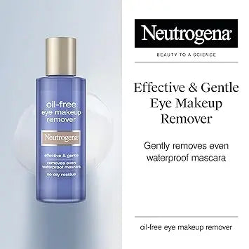 Neutrogena Gentle Oil-Free Eye Makeup Remover & Cleanser for Sensitive Eyes, Non-Greasy Makeup Remover, Waterproof Mascara Remover, Dermatologist & Ophthalmologist Tested, 8 fl. oz Retailxpres