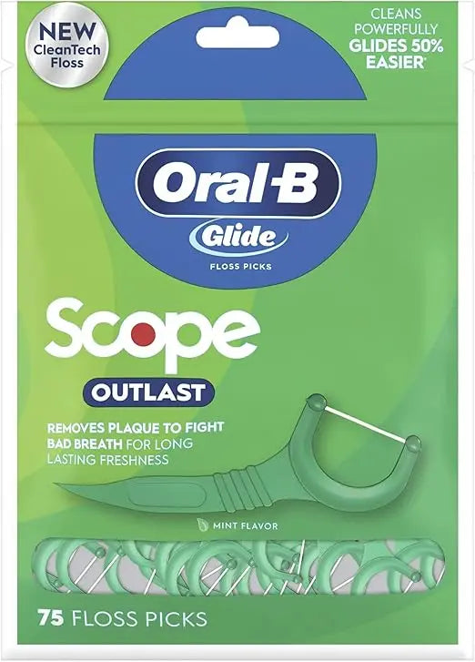 Oral-B Glide Complete Floss Picks, Dental Floss Picks, Scope Outlast, 75-ct, Toothpicks Floss Picks Retailxpres