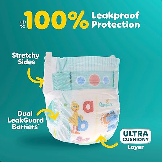 Pampers Diapers - Baby Dry - Size 1, 44 Count, Absorbent Disposable Infant Diaper (Packaging May Vary)