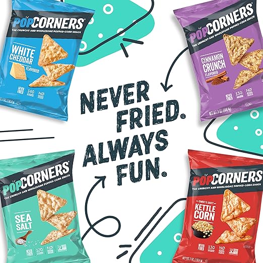 PopCorners Popped Corn Snacks, Sampler Pack, 1 Ounce (Pack of 20) (Assortment May Vary)