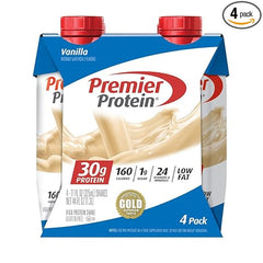 Premier Protein Shake 30g 1g Sugar 24 Vitamins Minerals Nutrients to Support Immune Health, Vanilla, 44 Fl Oz, (Pack of 4)