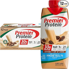 Premier Protein Protein Shake, Cafe Latte, 30g Protein, 1g Sugar, 11 fl oz Pack of 12