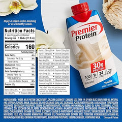 Premier Protein Shake 30g 1g Sugar 24 Vitamins Minerals Nutrients to Support Immune Health, Vanilla, 44 Fl Oz, (Pack of 4)