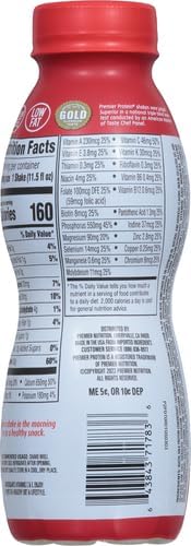 Premier Protein Shake, Strawberries & Cream, 30g Protein, 1g Sugar, 24 Vitamins & Minerals, Nutrients to Support Immune Health,11.5 fl oz