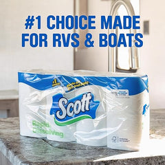 Scott Rapid-Dissolving Toilet Paper, 12 Double Rolls, Sustainable, Septic-Safe, Toilet Paper