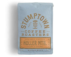 Stumptown Coffee Roasters Holler Mtn. Blend coffee package on a light blue background