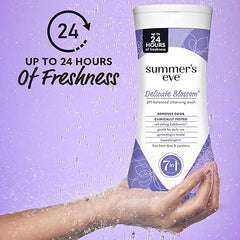 Summer's Eve Delicate Blossom All-Over Daily Feminine Wash, pH-Balanced Body Wash for Women, Removes Vaginal Odor and Refreshes, 15 Fl Oz