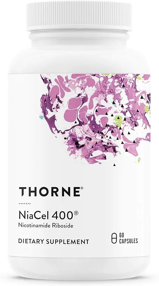 THORNE - NiaCel 400 - NAD Supplement - Nicotinamide Riboside - Support Healthy Aging, Cellular Energy Production, & Sleep-Wake Cycle* - NSF Certified for Sport - Gluten Free - 60 Capsules- 60 Servings Retailxpres