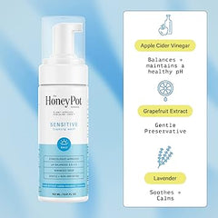 The Honey Pot Company - Sensitive Feminine Wash - Herbal Infused - PH Balanced Plant Based Natural Hygiene Products - 5.51 Fluid Oz
