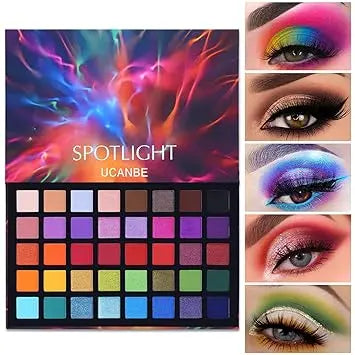 UCANBE Spotlight Eyeshadow Palette Professional 40 Color Eye Shadow Matte Shimmer Makeup Pallet Highly Pigmented Colorful Powder Long Lasting Waterproof Eye Shadow Retailxpres