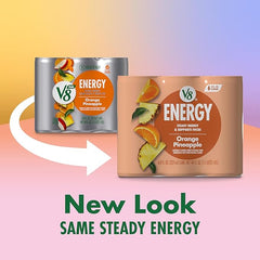 V8 Energy Orange Pineapple Energy Drink, 8 fl oz Can (6 Pack)