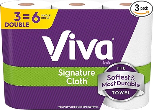 Viva Signature Cloth Paper Towels, 3 Double Rolls, 86 Sheets per Roll
