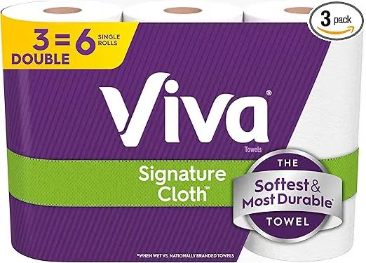 Viva Signature Cloth Paper Towels, 3 Double Rolls, 86 Sheets per Roll Retailxpres