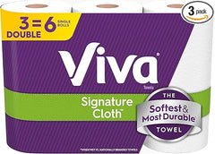 Viva Signature Cloth Paper Towels, 3 Double Rolls, 86 Sheets per Roll