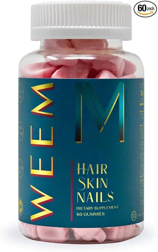 WEEM Hair Skin and Nails Gummies - Supports Healthy Hair - Vegan biotin Vitamins for Women & Men Supports Faster Hair Growth, Stronger Nails, Healthy Skin, Extra Strength (1) Retailxpres