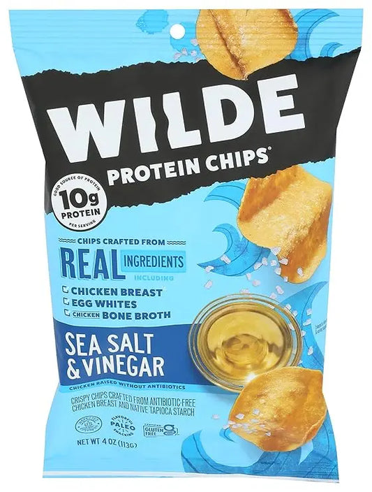 Wilde Snacks Chips Protein Seasalt Vingar 4 OZ Retailxpres