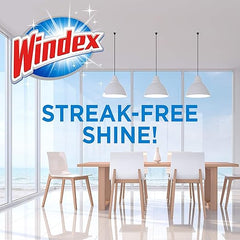 Windex Wipes Glass Cleaning Ammonia Free, Pre-Moistened Wipes for Cleaning All Glass Surfaces, Crystal Rain Fresh Scent, 25 Count