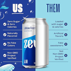 Zevia Zero Sugar Soda, Caffeine Free Cola, 12 oz Cans (24-Pack) – Naturally Sweetened, Zero Calorie Sugar Free Soda - Non-GMO Project Verified, Gluten-Free, Vegan