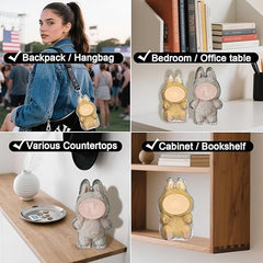 Display case for 15cm Monster Keychain Blind Box(Macaron/Have a seat/Energy), Clear Original case for 5.9" Dolls, Protective Accessories for Toy.for Adults Collection (Sitting Case)