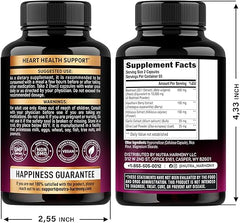 Beet Root Capsules - Healthy Blood Pressure Support Supplement** for Heart & Circulation Support - with Hawthorn Berry, Hibiscus & Garlic - Nitric Oxide for Energy - Made in USA, 120 Capsules