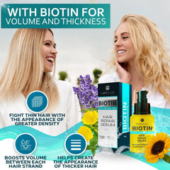 Biotin Hair Thickening Serum for Men and Women – Biotin Hair Growth Serum with Natural Botanical Oil Blend to Strengthen, Volumize & Add Shine to Thin Hair Ifelshop