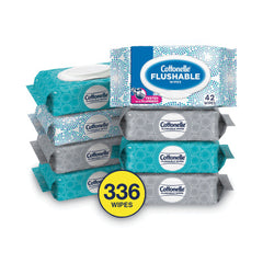 Cottonelle Flushable Wet Wipes, Flip-Top Pack, 5 x 7.25, White, 42 Sheets/Pack, 8 Packs/Carton (KCC51826)