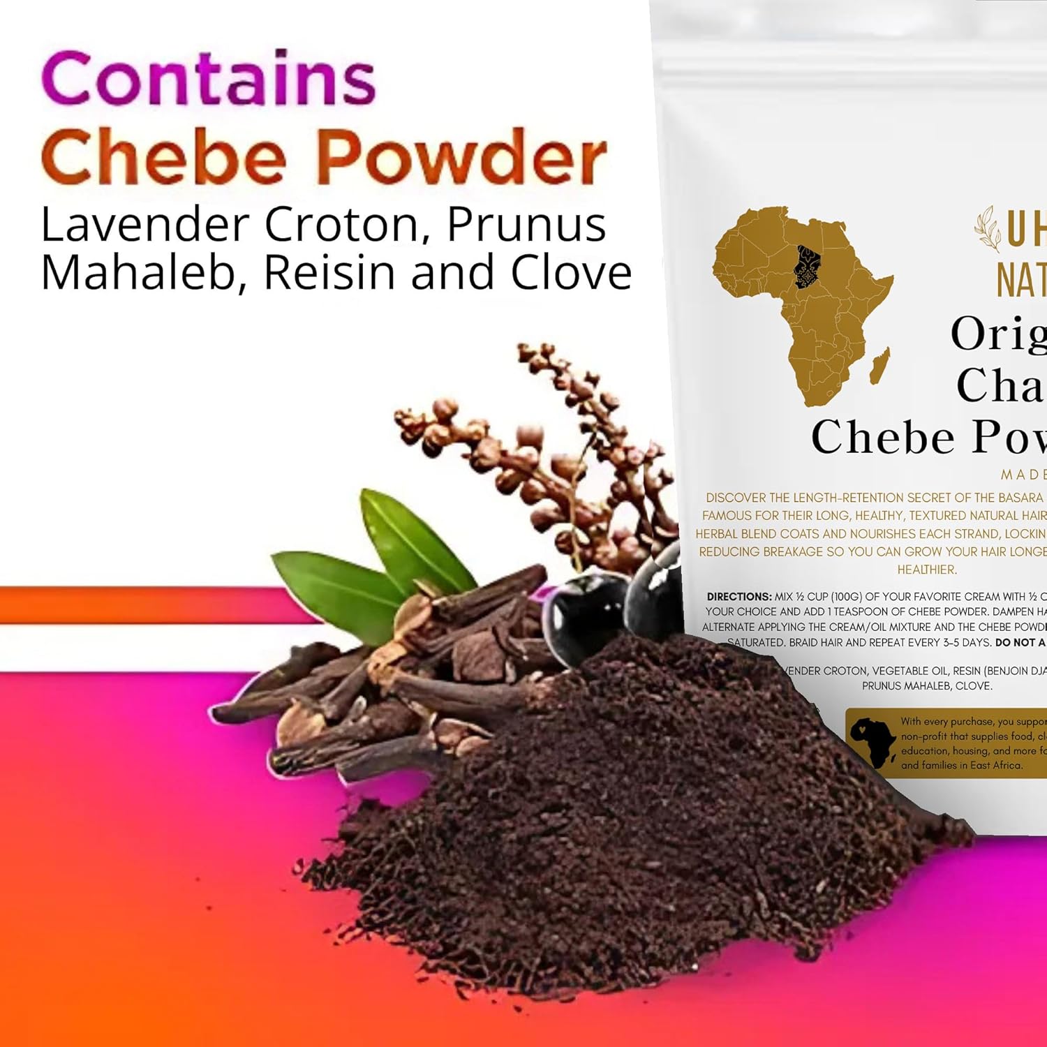 Chadian Chebe Hair Powder 20g | Authentic African Herbal Hair Growth Powder from Chad for Thick, Strong Hair Ifelshop