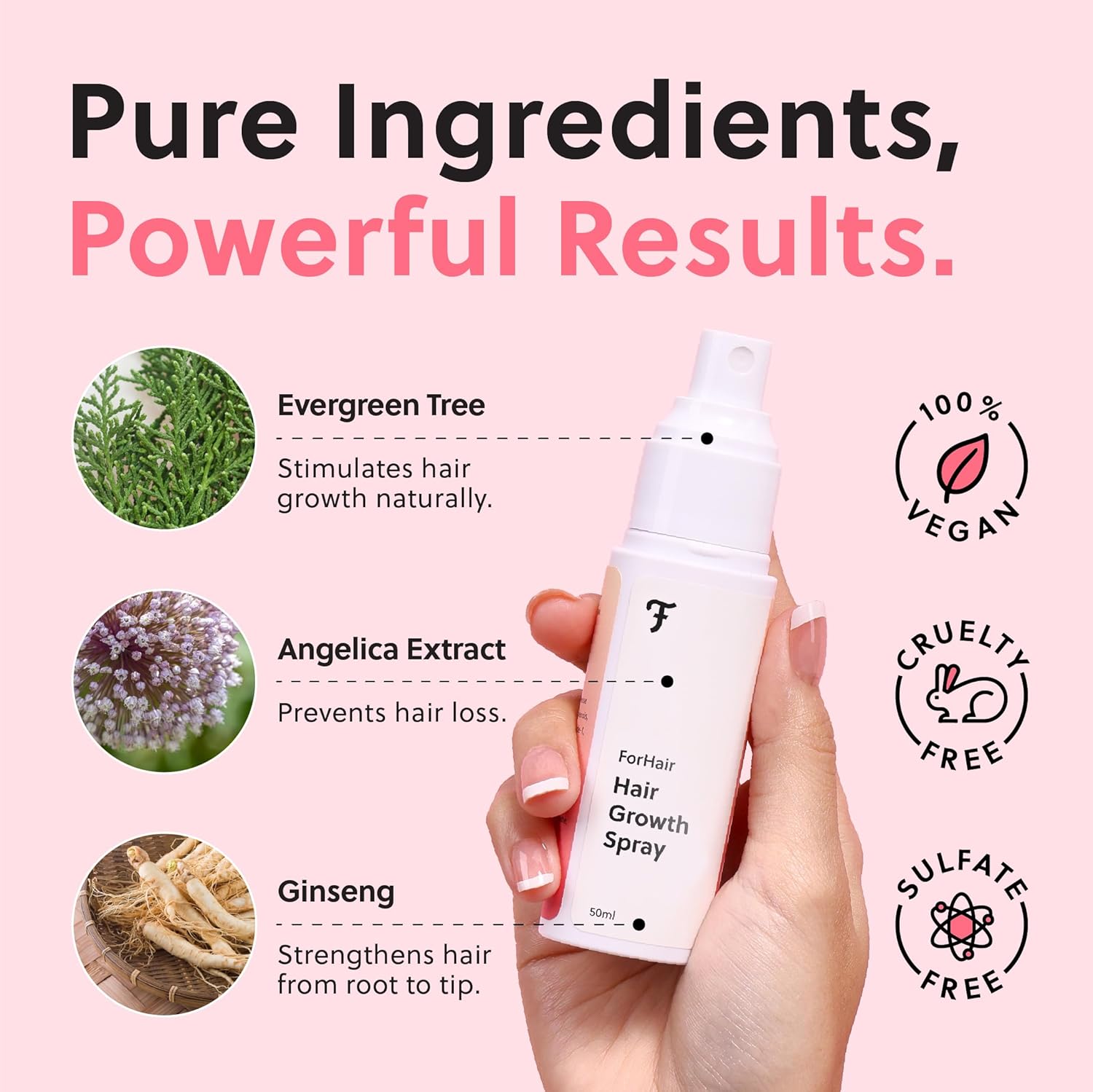 ForChics Hair Growth Serum for Women- Results in 4 Weeks- Hormone Free Hair Regrowth Treatment - For Thinning Hair Loss - Fast Absorbing Non-Greasy Scalp Spray 50ml Ifelshop