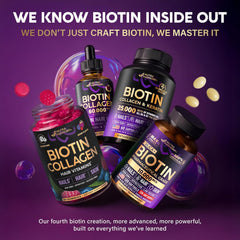 Biotin Gummies with Collagen - Hair Growth Support Skin, & Nail Strength - for Women & Men - Biotin 10000mcg | Keratin | Hyaluronic Acid | B-Complex | Saw Palmetto - Sugar-Free, Mixed Berry - 60 Gummy Ifelshop