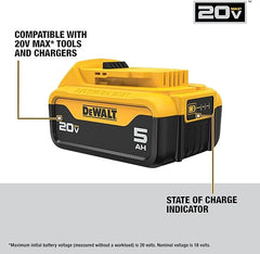 DEWALT 20V MAX Lithium-Ion Battery 2-Pack and Charger, 5.0 Ah, Battery Starter Kit (DCB205-2c)